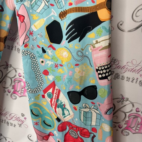 Karen mabon pants pj Colorful Cat Print Pajama Pants gummy bears pearls phone - Picture 13 of 16